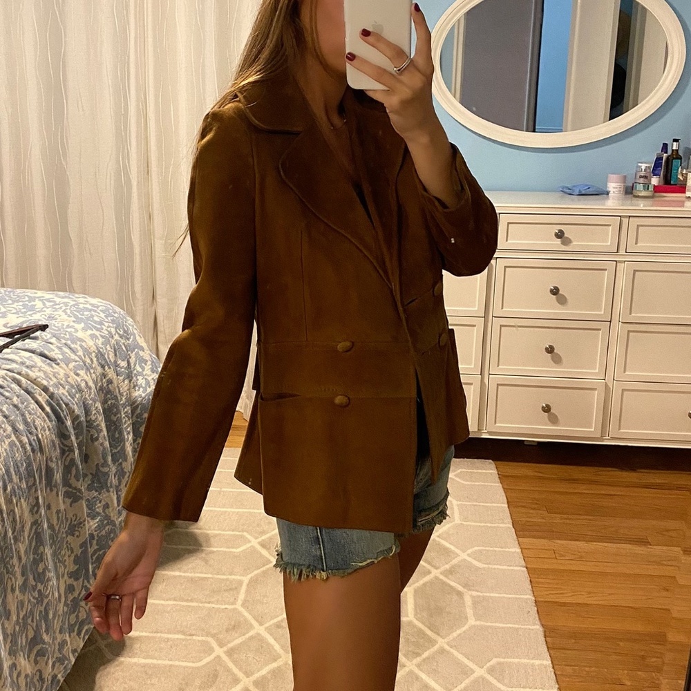 Vintage brown suede coat